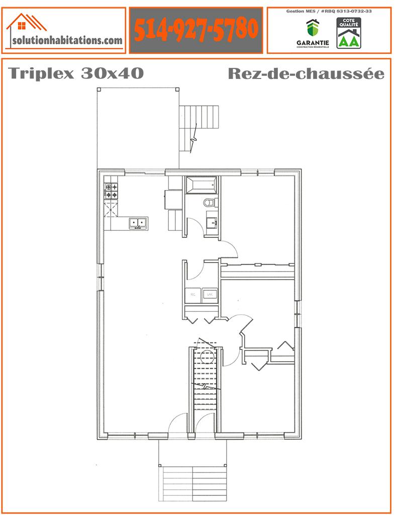 Triplex 30x40 Solution Habitations