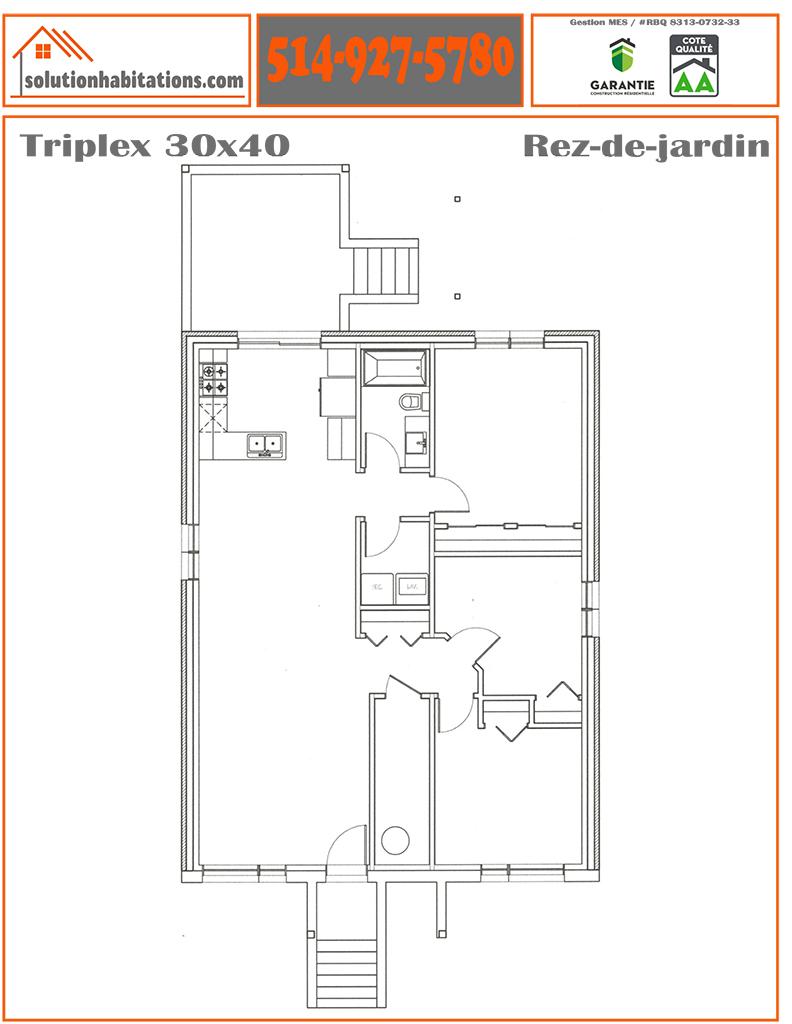 Triplex 30x40 Solution Habitations