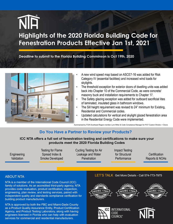Florida Building Code Changes for 2020 ICC NTA, LLC