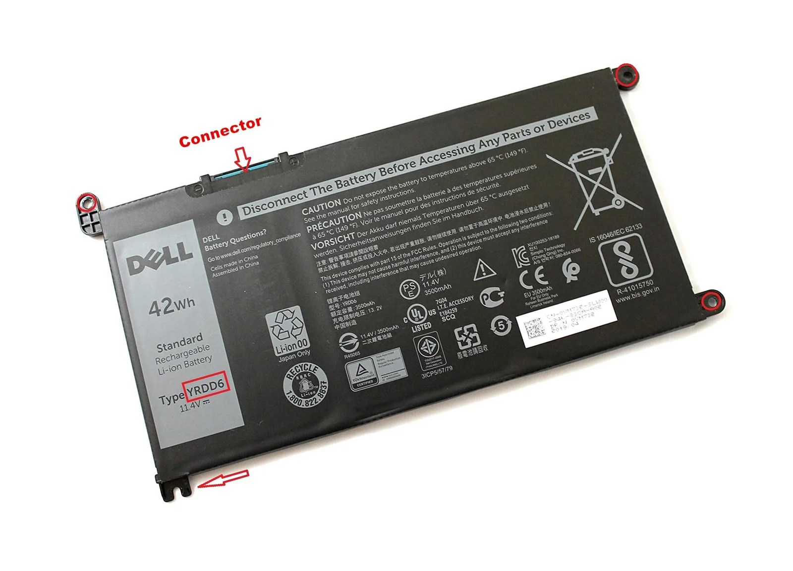 LAPTOP BATTERY FOR DELL 1VX1H 4VM0K YRDD6 Buy Laptop Batteries
