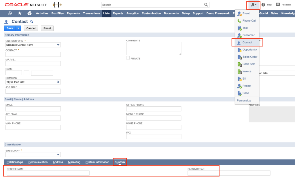 Manage Custom Fields in NetSuite using Oracle Integration Cloud