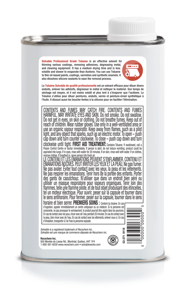 Toluene Made in Canada Solvable