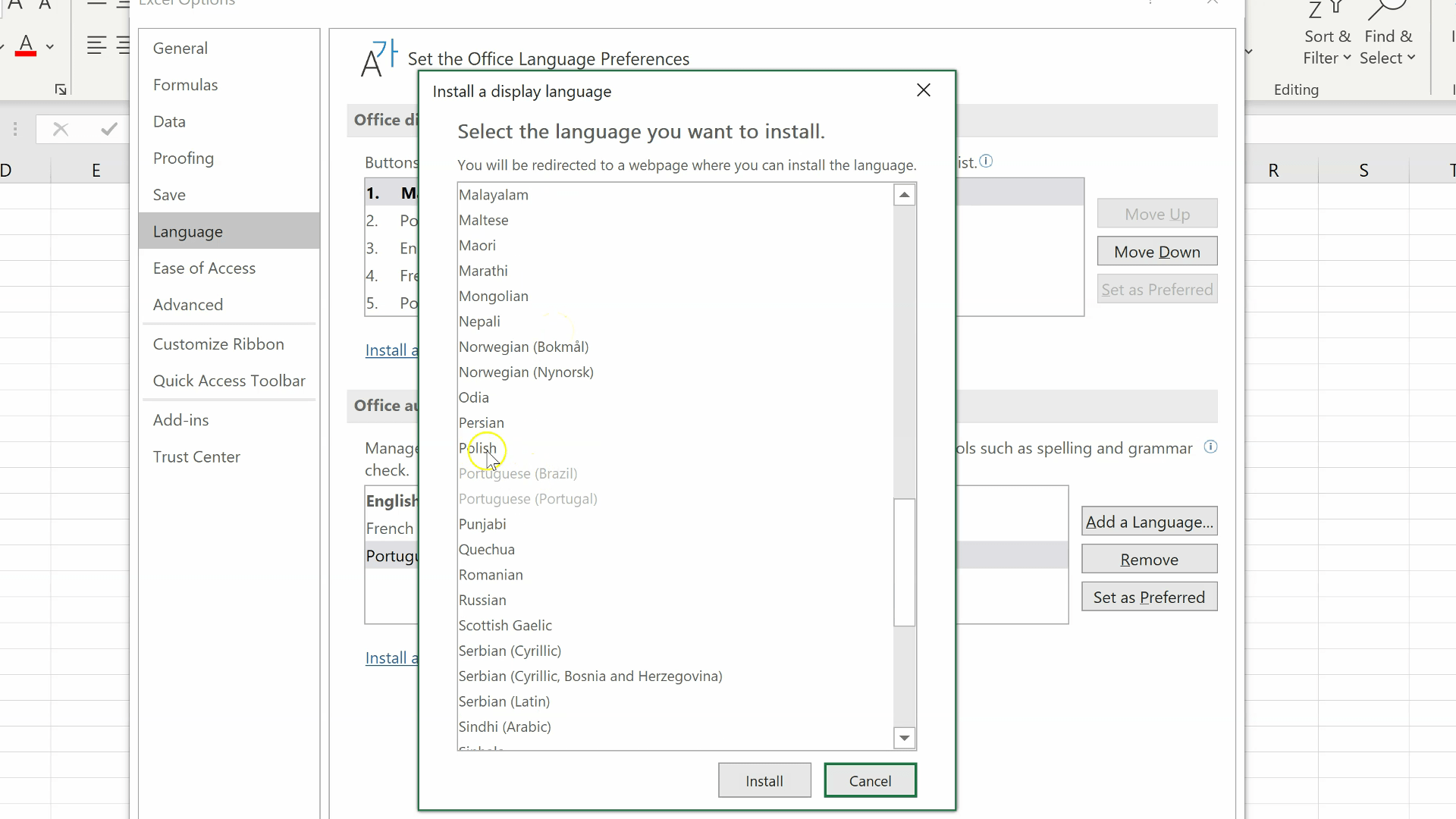 Changing languages in excel Word и Excel помощь в работе с программами