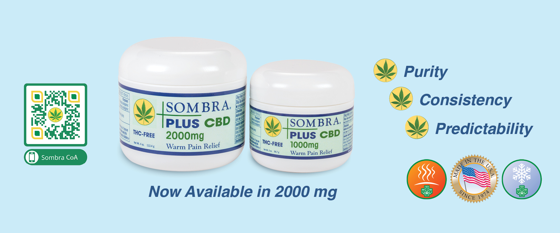Sombra PLUS CBD Natural Pain Relieving Gels Warm Therapy