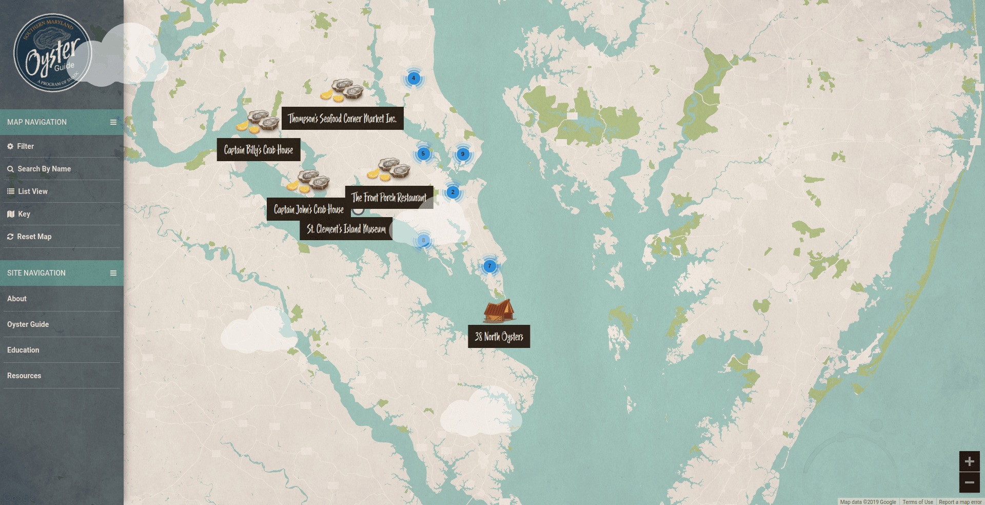 Check out our Oyster Guide Map Southern Maryland Oyster Guide