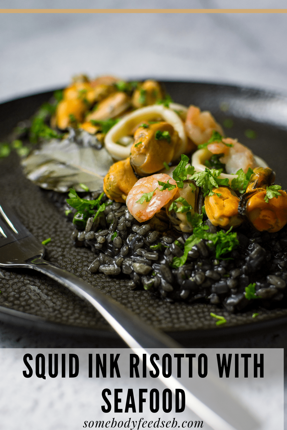 Risotto al Nero Squid Ink Risotto with Seafood Somebody Feed Seb