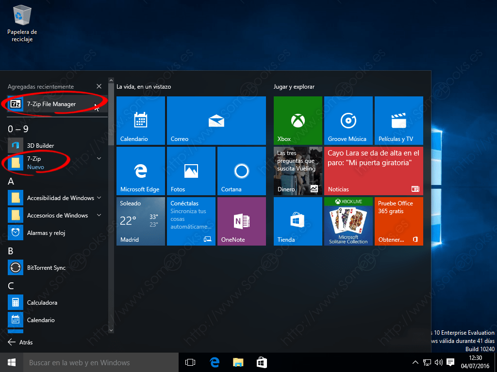 Instalar 7Zip en Windows 10 SomeBooks.es