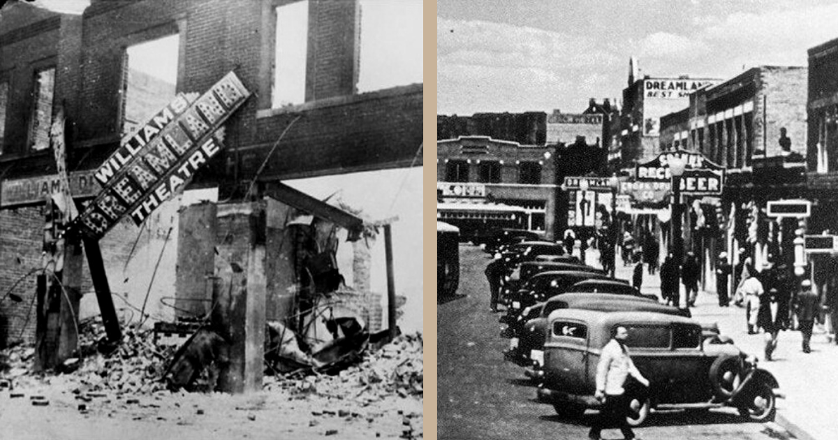 The Greenwood District, before and after the Tulsa Massacre