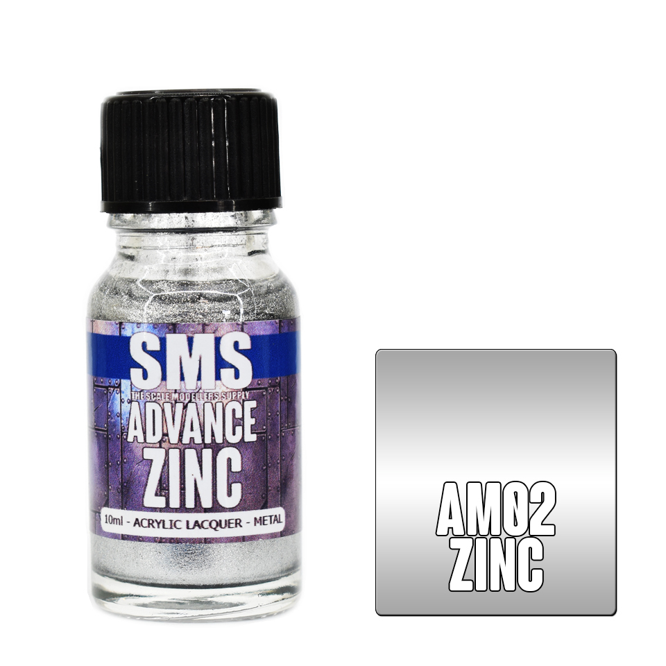 SMS Advance Paint 10ml Metallic Zinc AM02 Somerset Models