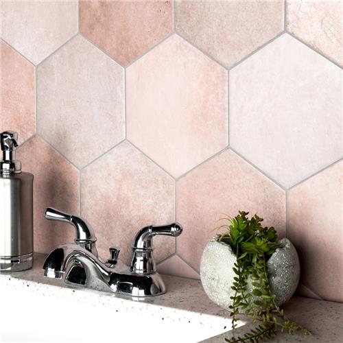 Heritage Hex Rose 7"x8" Porcelain Floor/Wall Tile