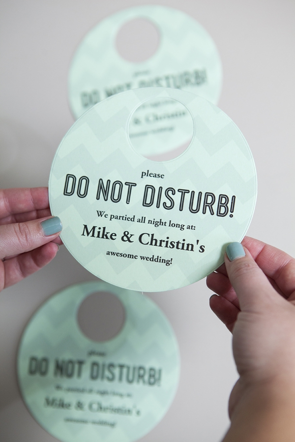 DIY your own wedding do not disturb door signs!