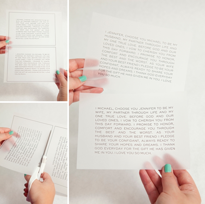 Check out this DIY idea on how to frame your wedding vows!