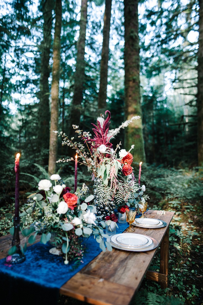 Styled Jewel Toned Romance in the Forest