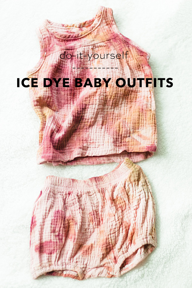 DIY Ice Dye TieDye with Rit Powder Dye Baby Outfits