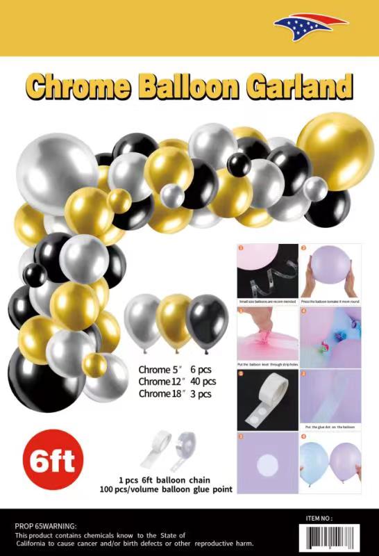 Chrome Balloon Garland Kit, 6ft — Sonice Party Inc