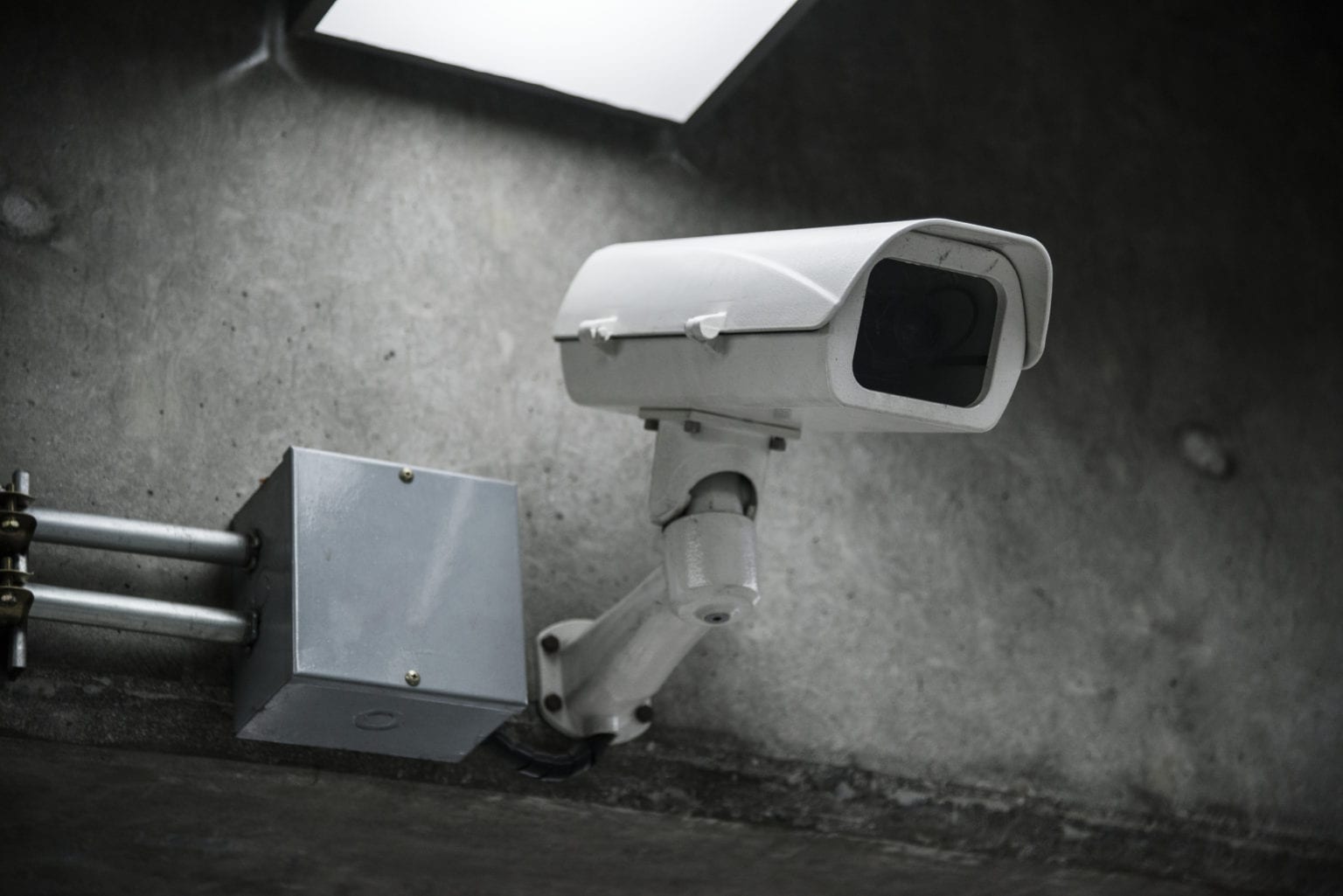 Closeup of CCTV camera on the wall Sonitrol