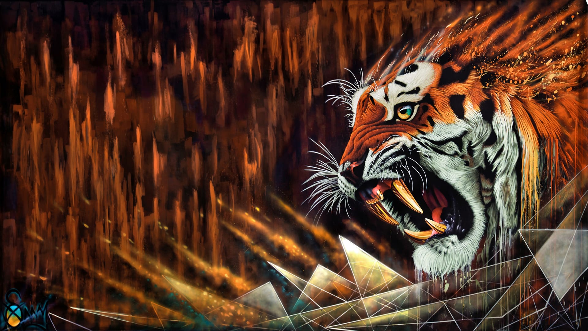 Sonny's tiger mural for Amsterdam Street Art Museum TO THE BONE