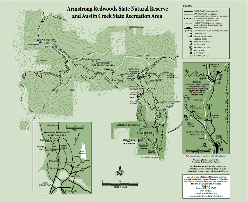Armstrong Redwoods State Park Sonoma Hiking Trails