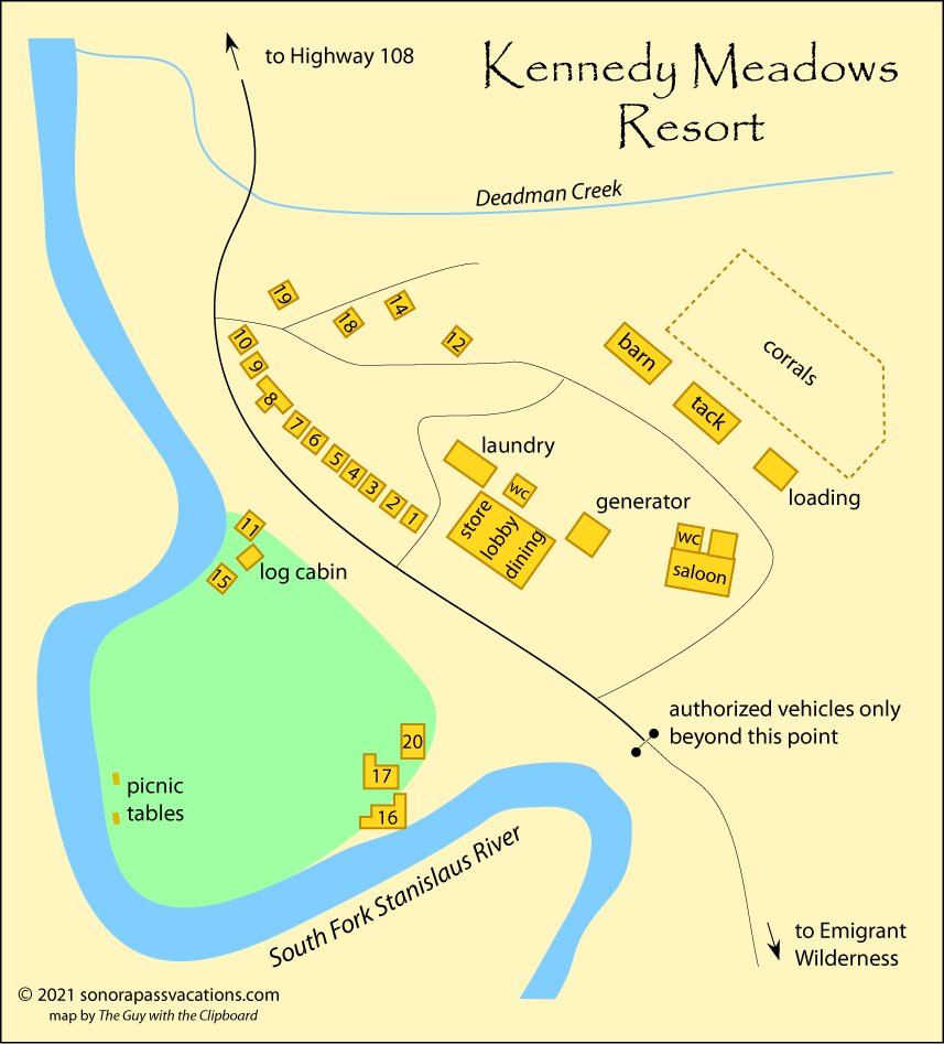 Kennedy Meadows Resort Map