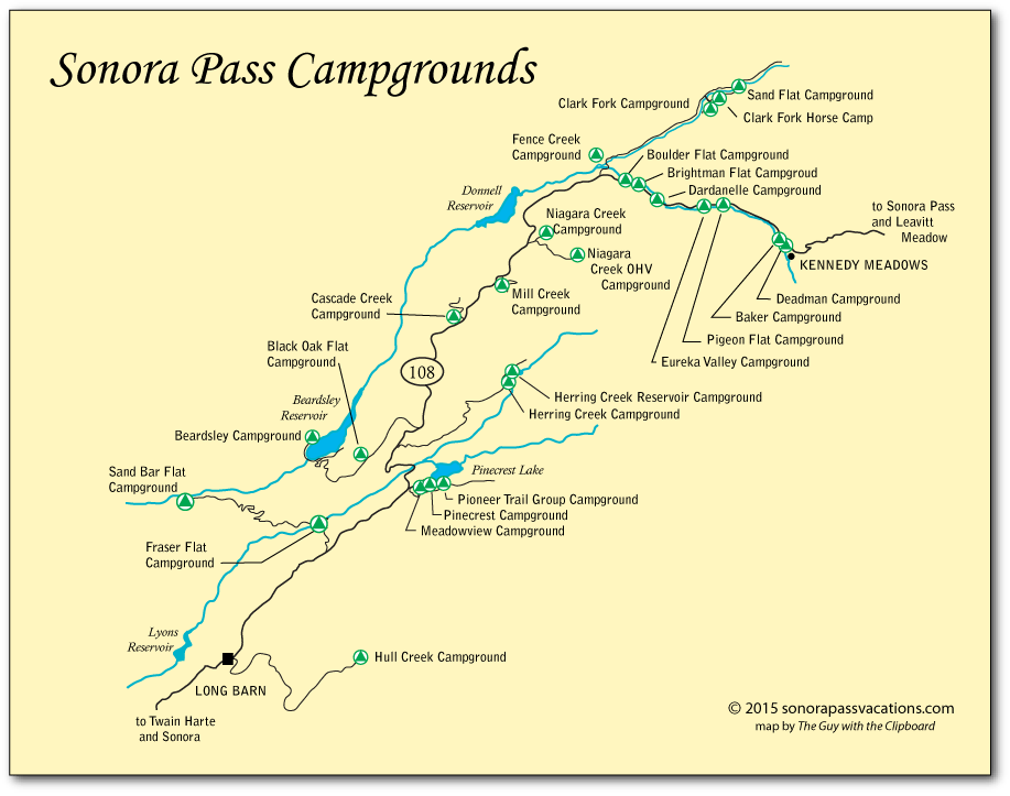 Campgrounds along Sonora Pass