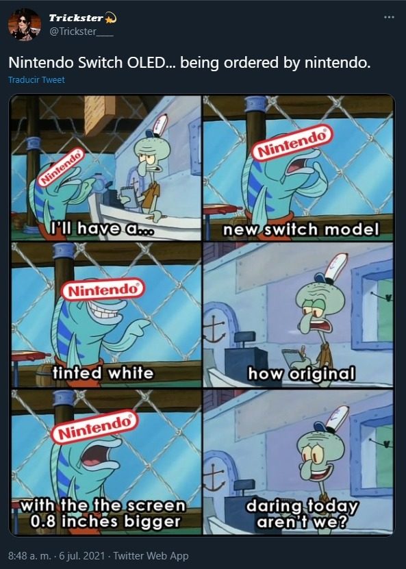 Switch OLED Nintendo portátil, con memes y pantalla más grande Sontrip