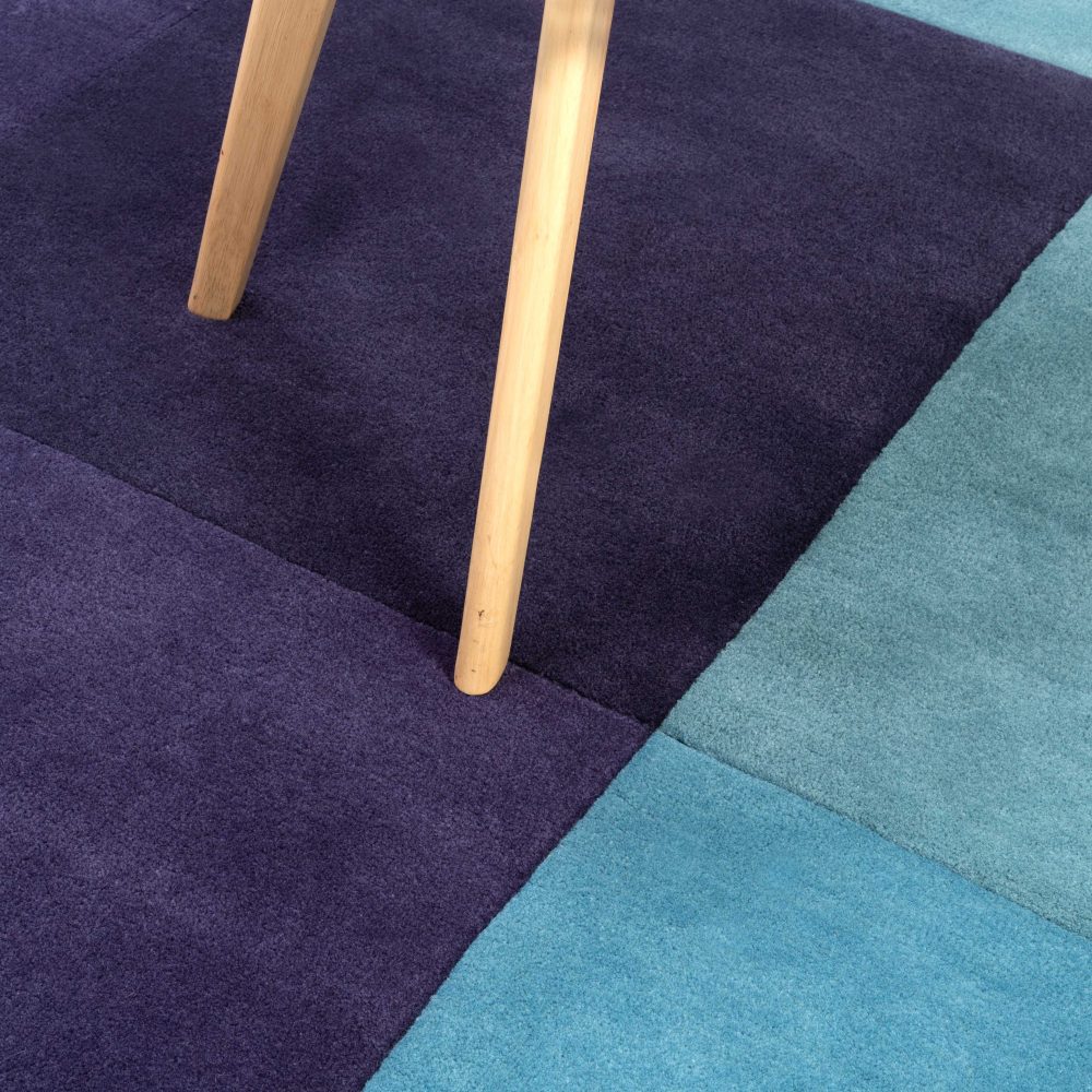 Contemporary Blue Area Rug Rectangles Sonya Winner Rug Studio