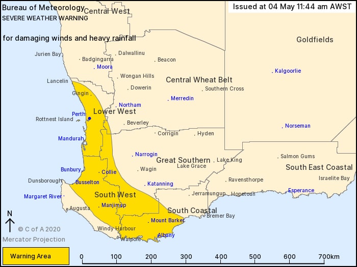 Perth Weather Warning Intense Storm Front Hits Perth So Perth