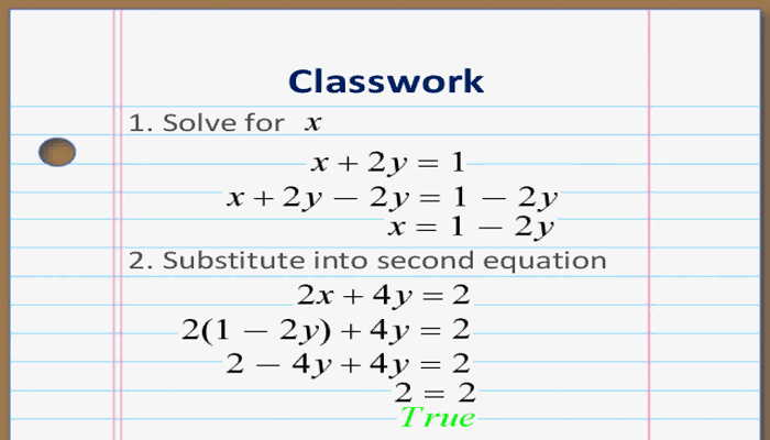 Write Infinite Solutions to a System of Equations as a.