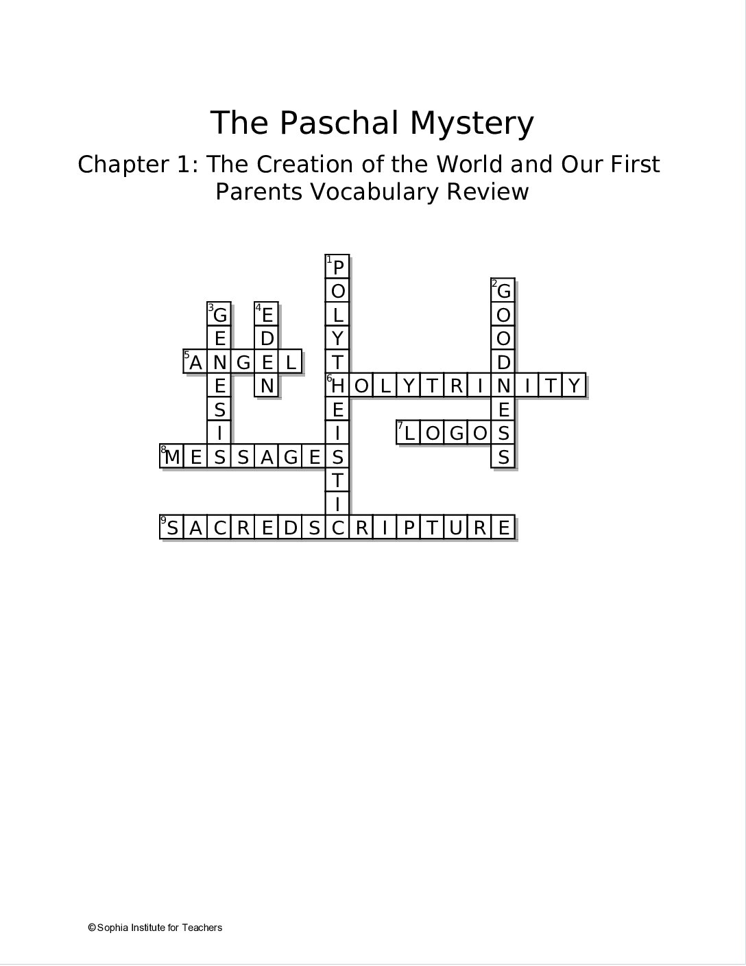 Vocabulary Review Answer Key - Sophia Teachers