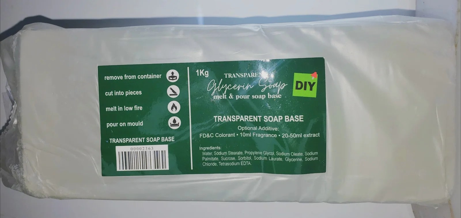 Glycerine Soap Base Melt and Pour Sophix Natural