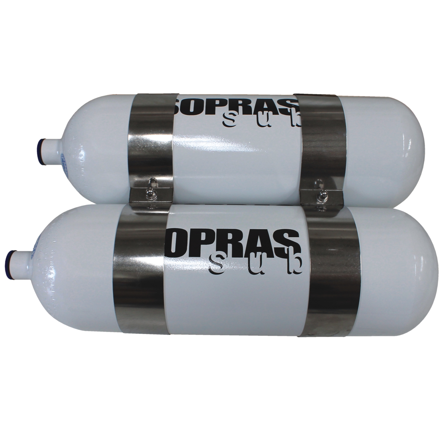 Stainless steel twin tank bands Sopras Tek