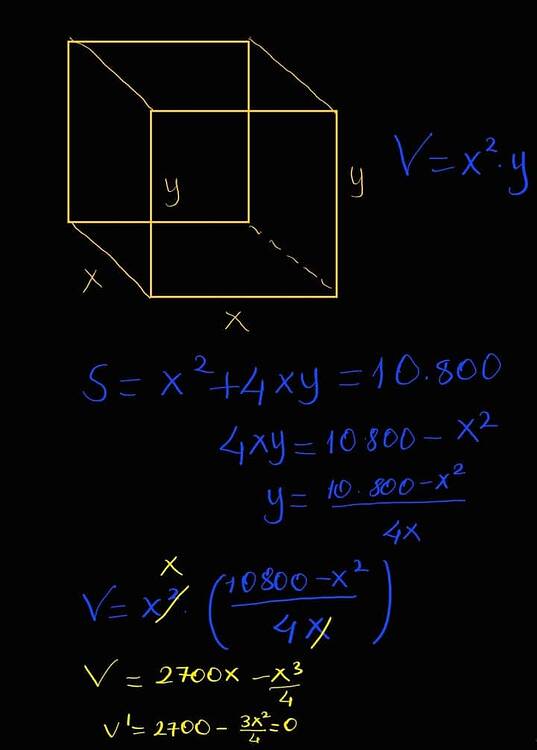 İf 10,800 cm2 of material is available to make a box with a square base