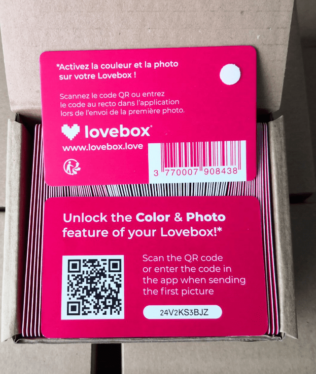 I can't find my Color & Photo code Lovebox