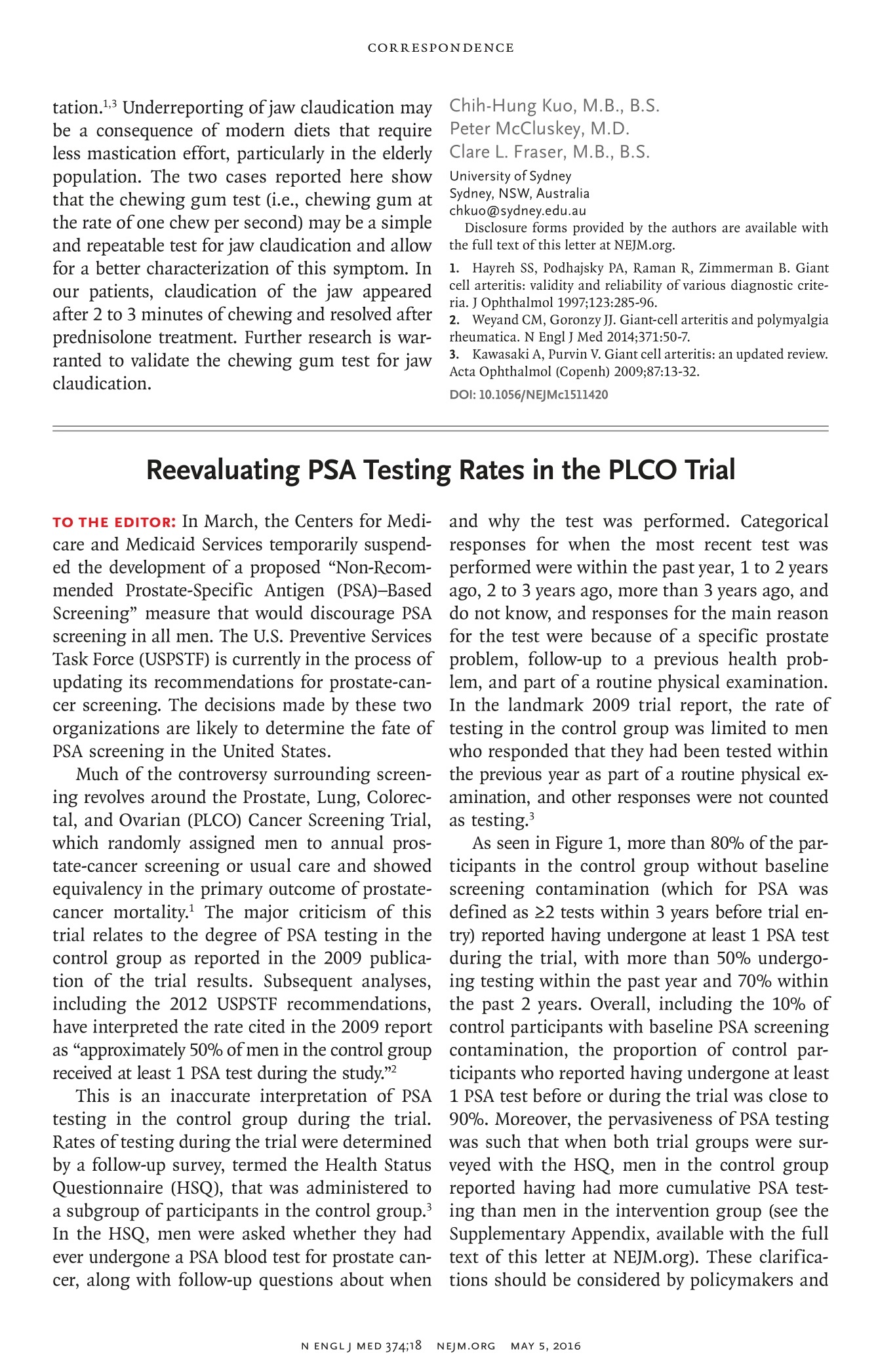 Neuro Ophthalmologist Dr Clare Fraser publishes in the New England