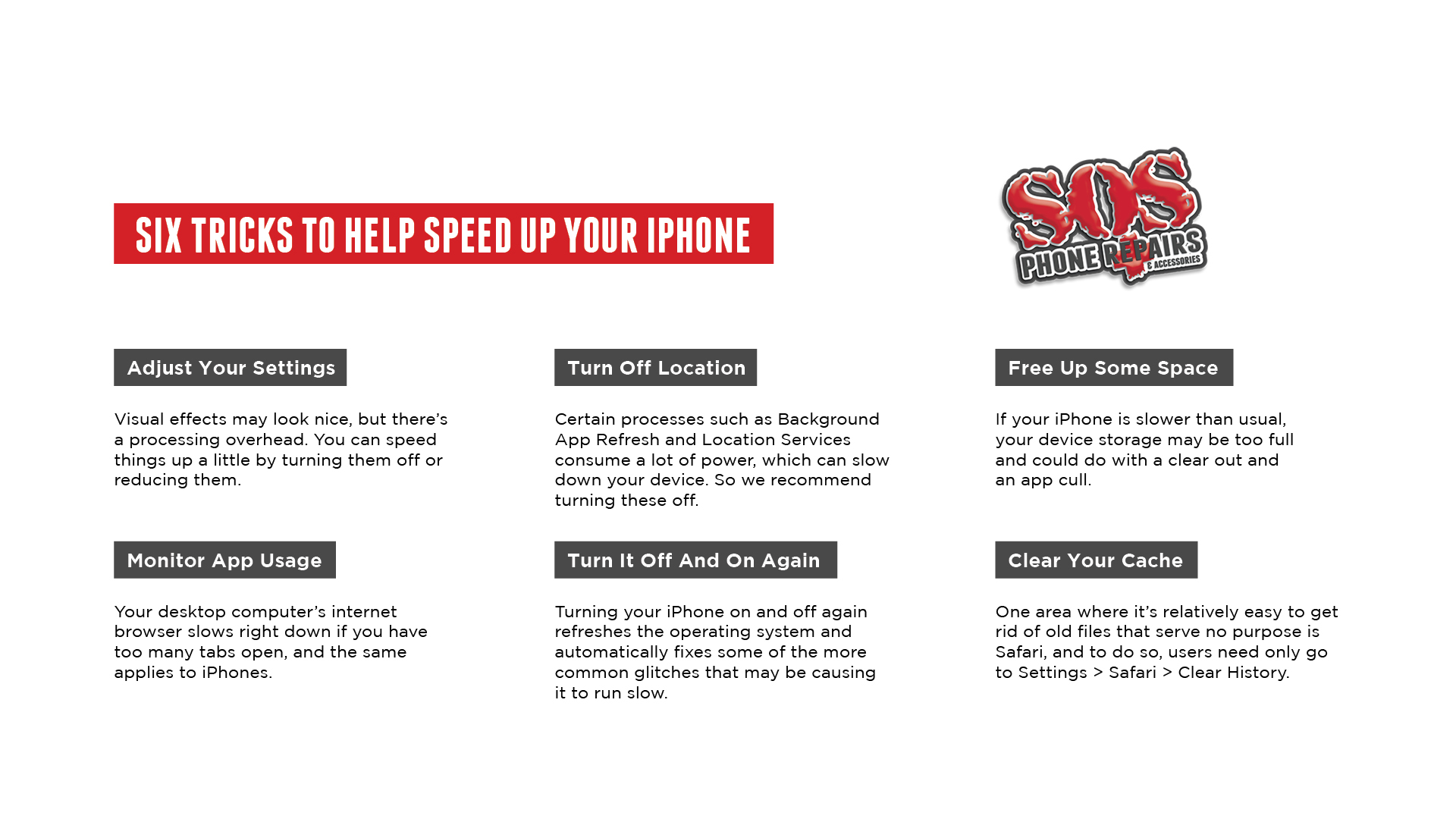 How To Speed Up iPhone Models SOS Phone Repairs