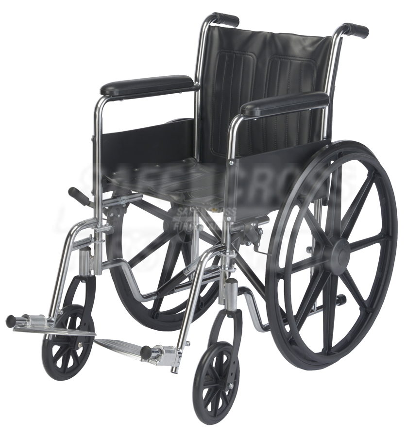 Wheelchair w/Swing Away Foot Rests, 46cm SW2001 SOS Emergency Response Technologies