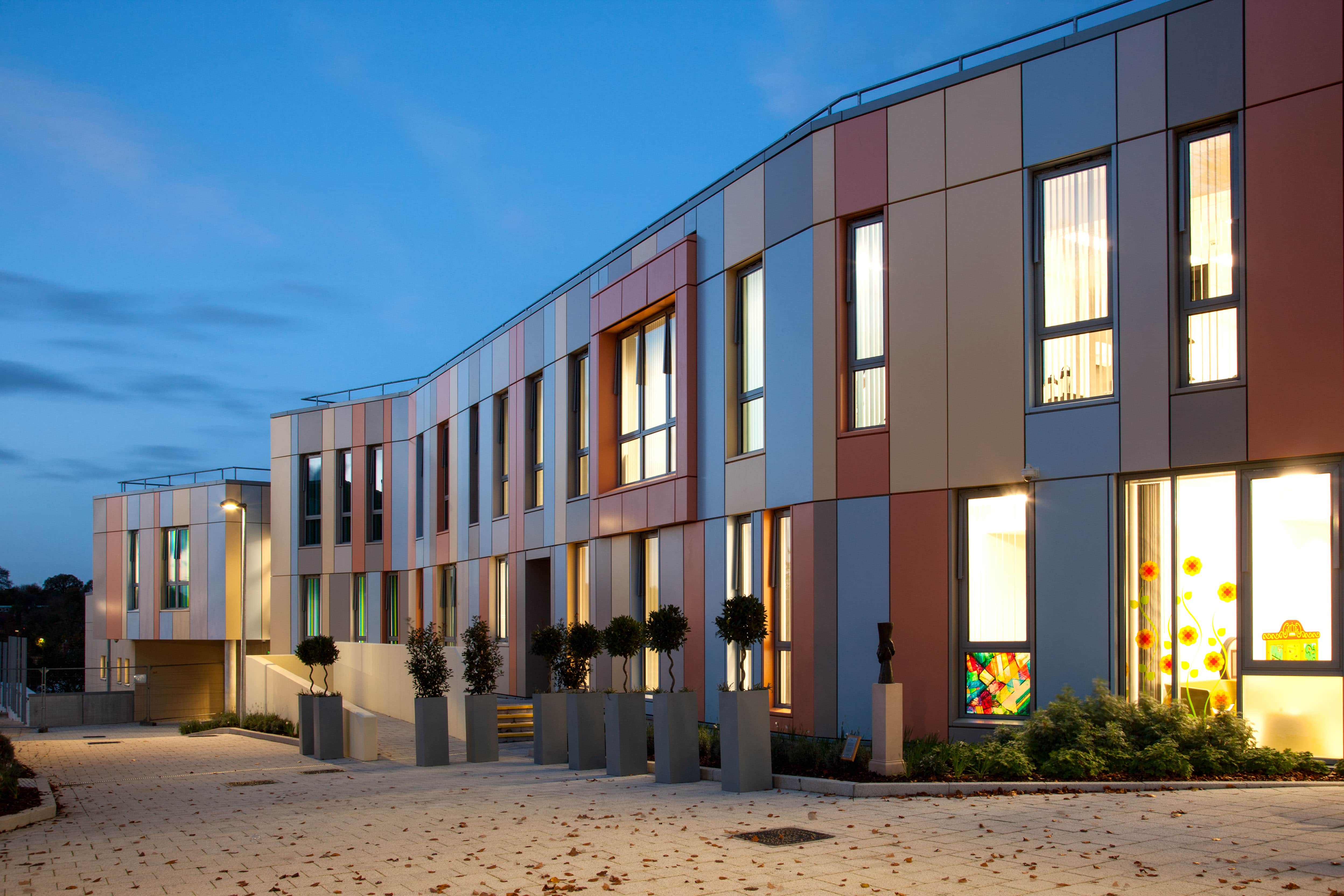 Farnham Road Hospital Facility PPC Finish with Bespoke Colours