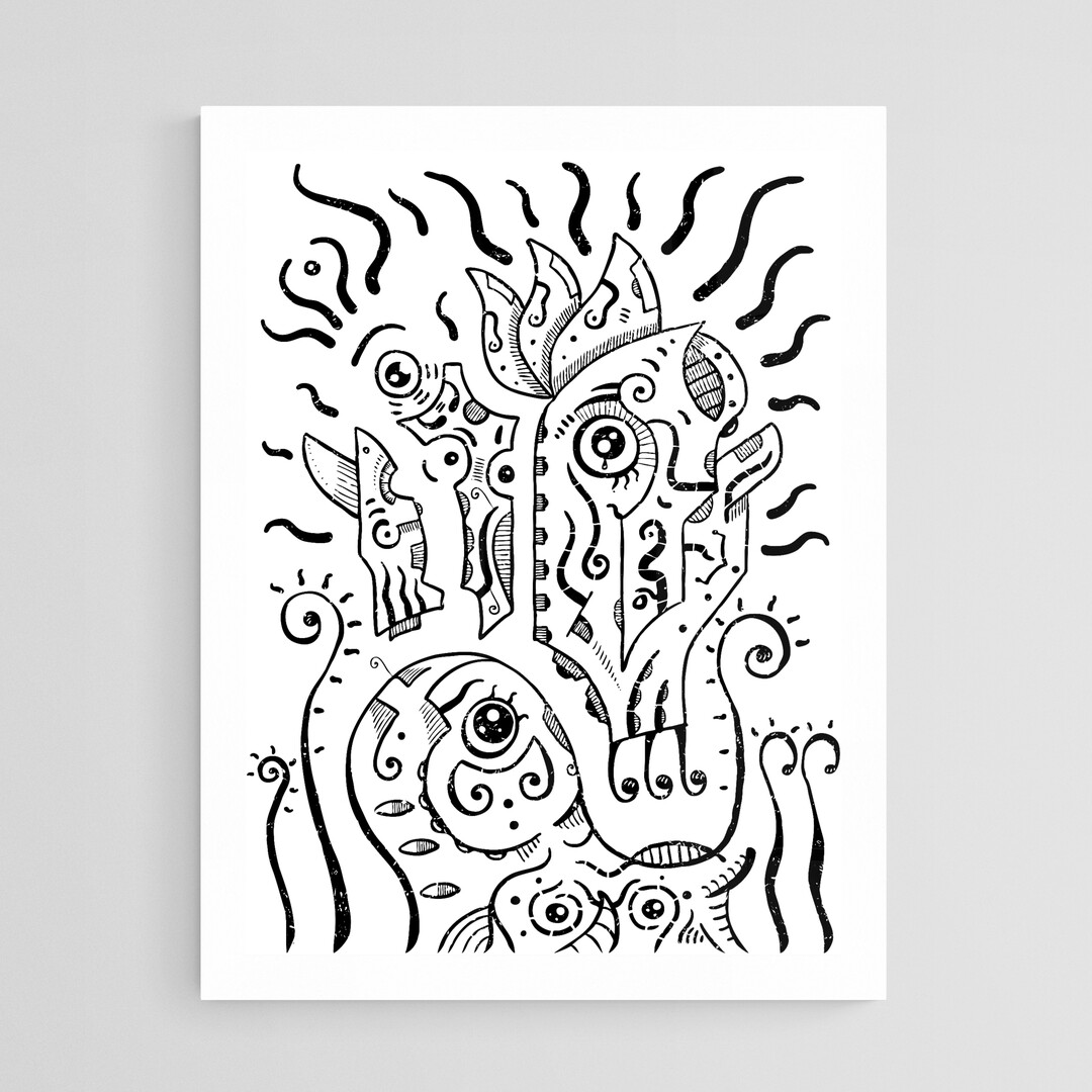 Graffiti Wall Art Black And White