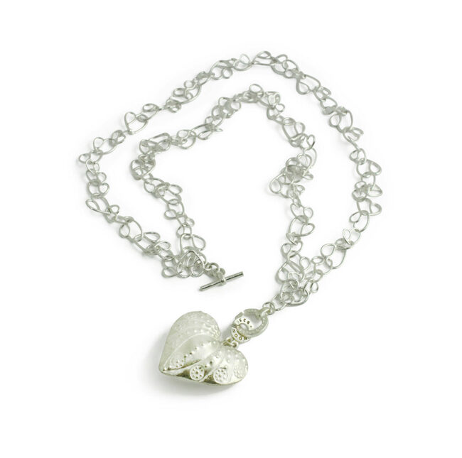 Pure Silver Heart Necklace Soukous