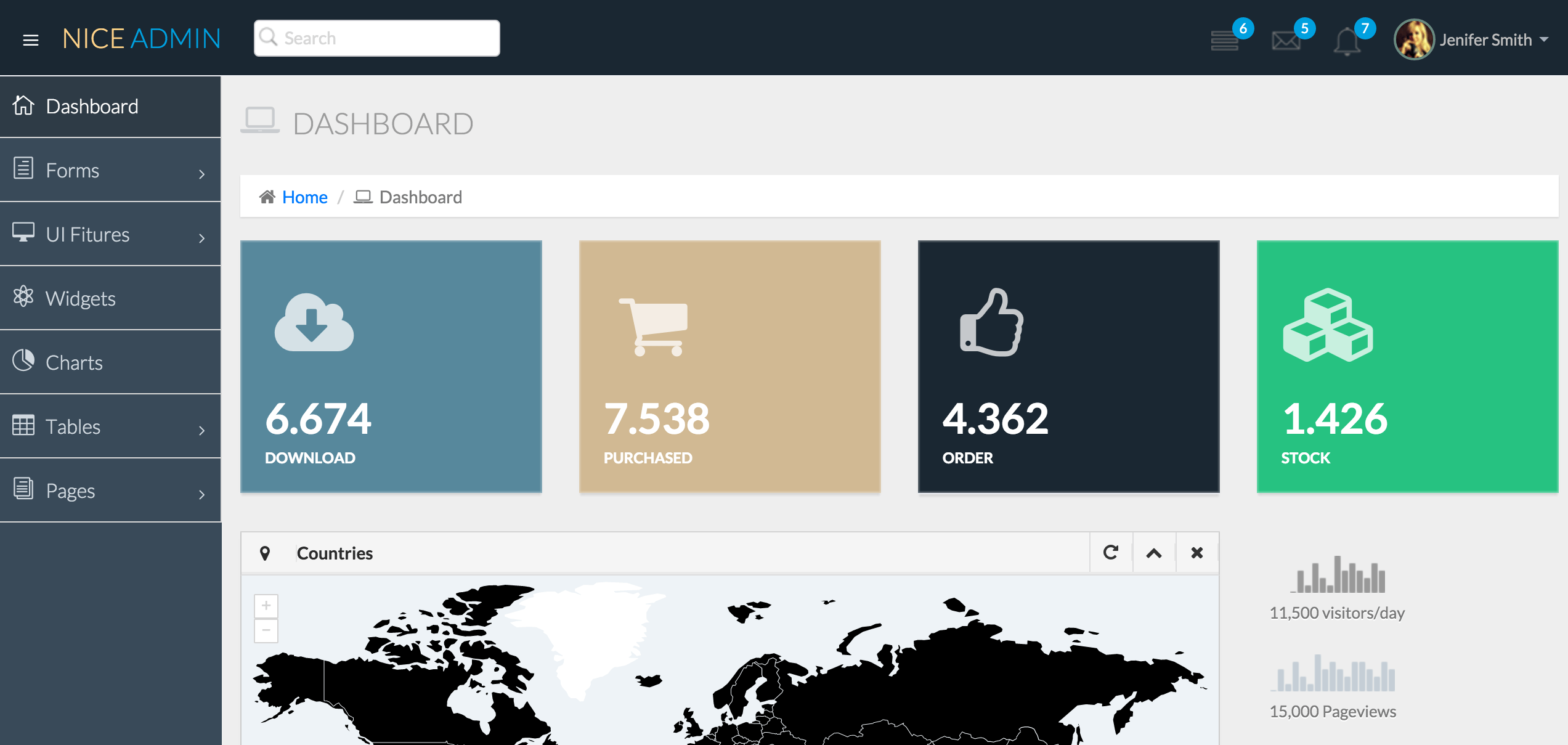スタイリッシュな管理画面・ダッシュボードの無料＆有料HTMLデザインテンプレート 23選