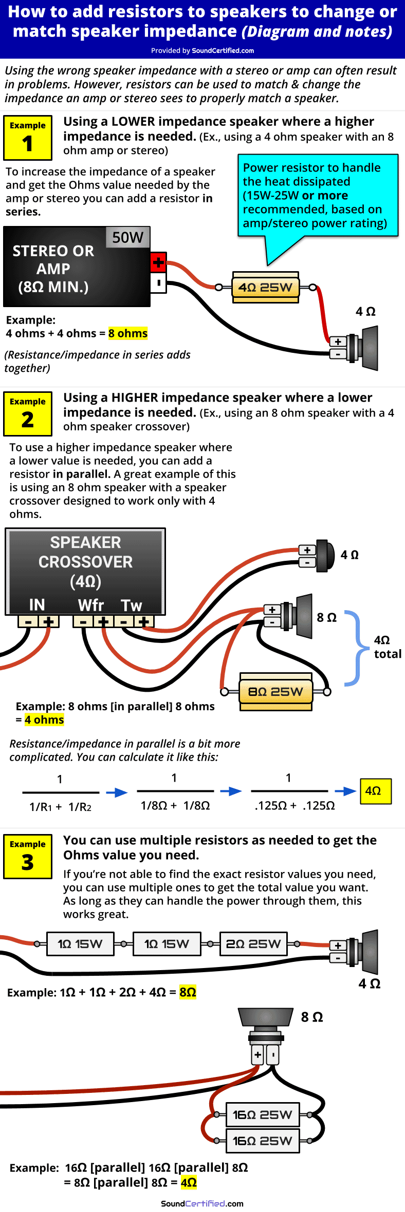 How To Add A Resistor To A Speaker To Change Impedance Sound Certified