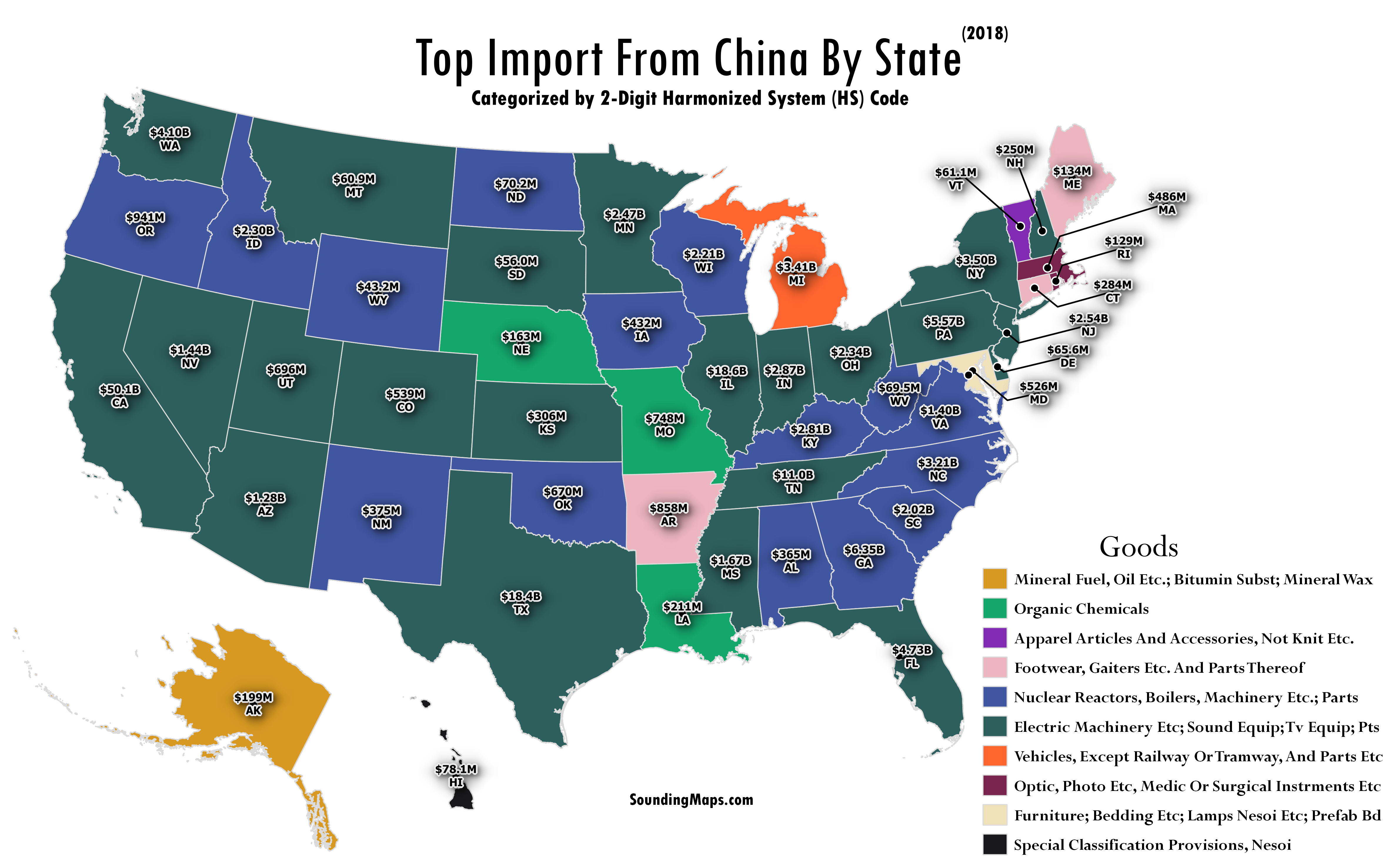 United States Imports From China Sounding Maps