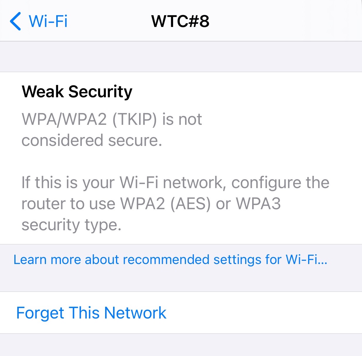 Meaning Of Weak Security Warning On iPhone Or iPad Sound Support