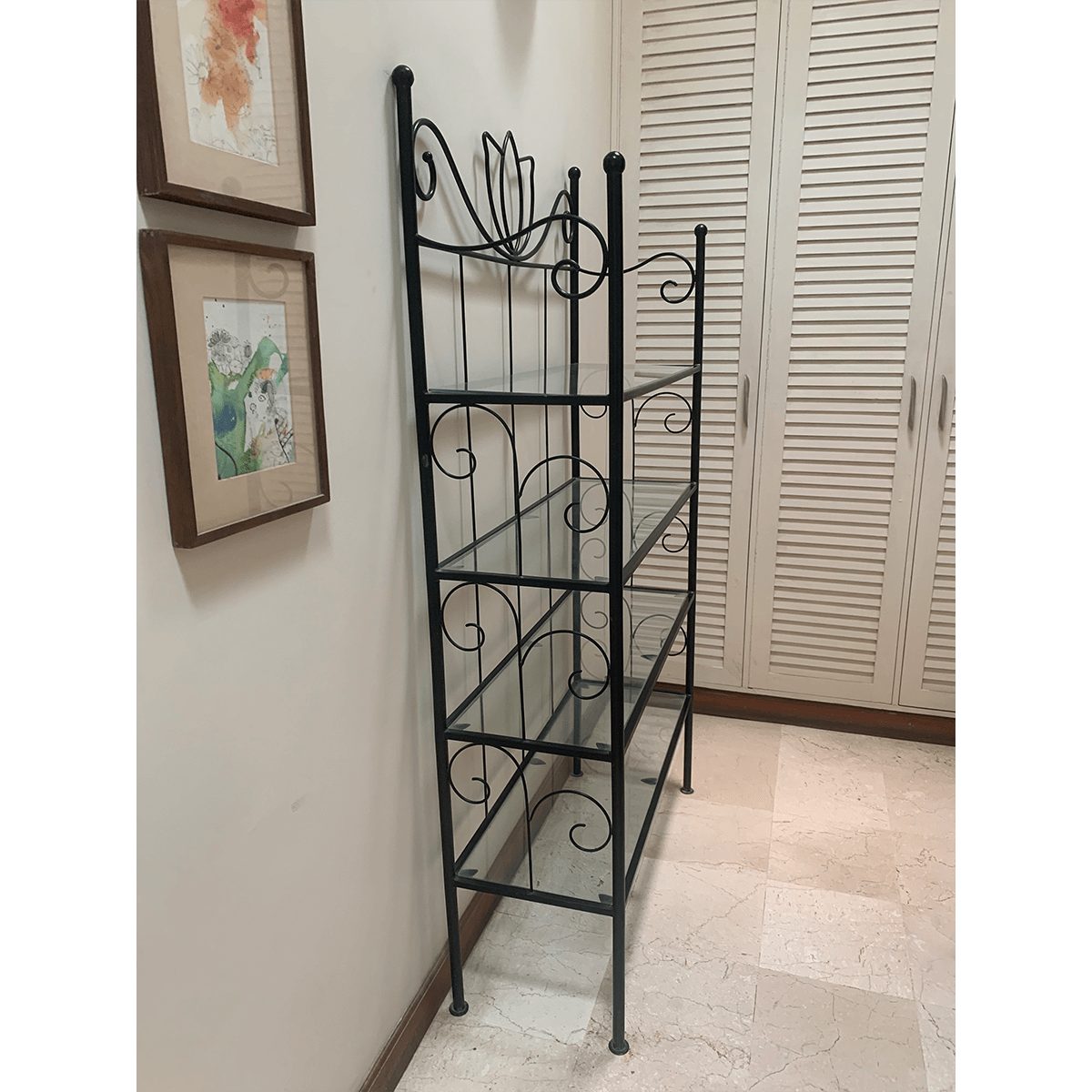 Lotus Wrought Iron Bookshelf