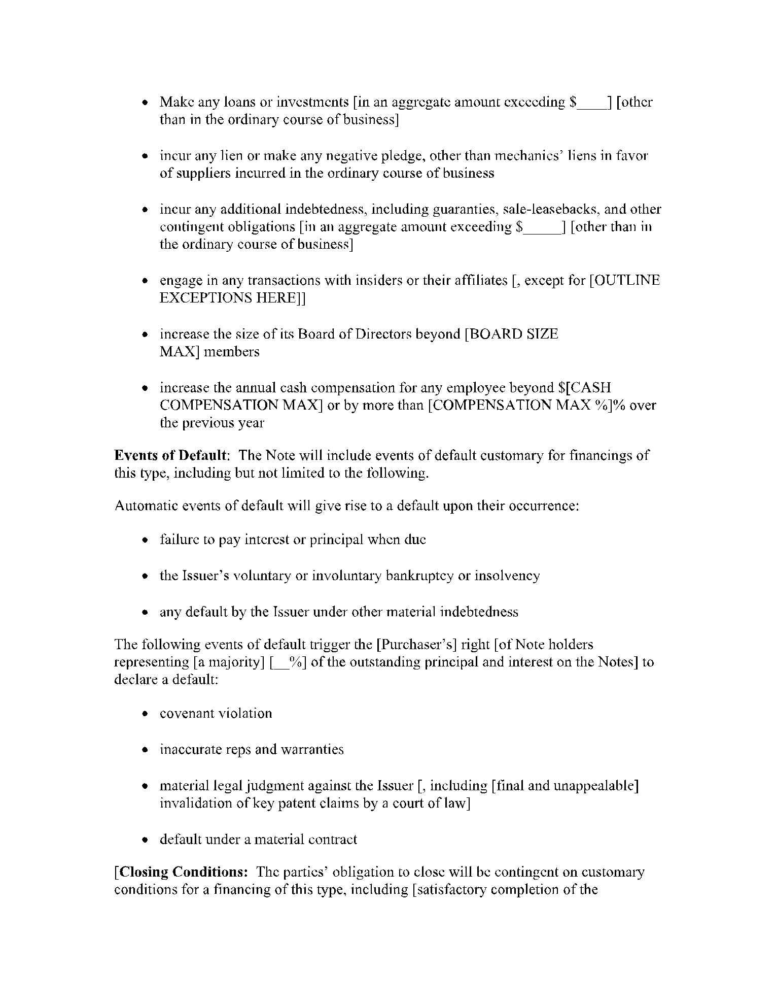 Equity Investment Agreement Template