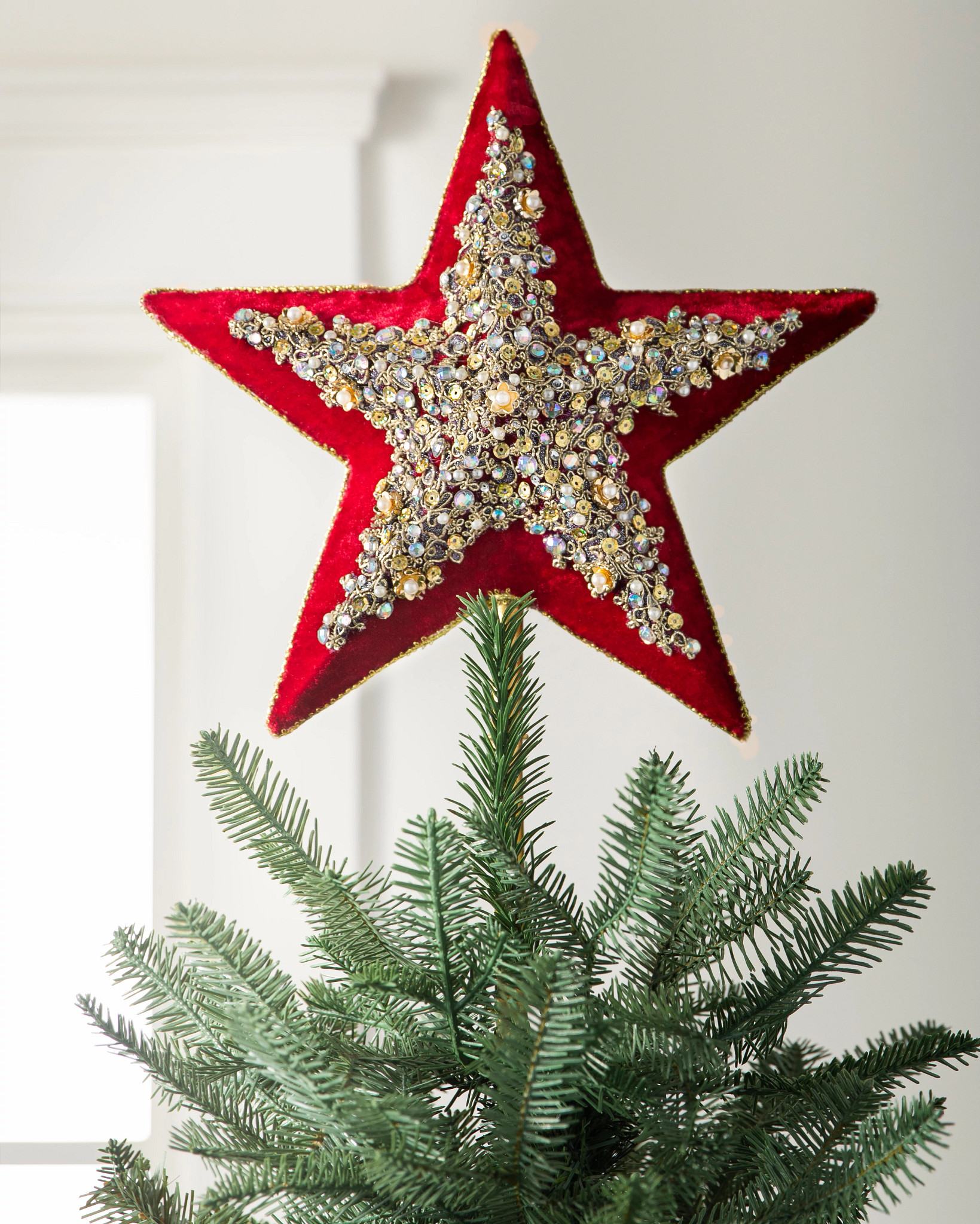 Star Beaded Christmas Tree Topper Balsam Hill