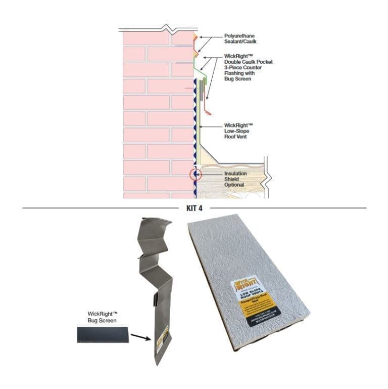 WickRight Kit 4 LowSlope Roof Perimeter Vent and Flashing Kit