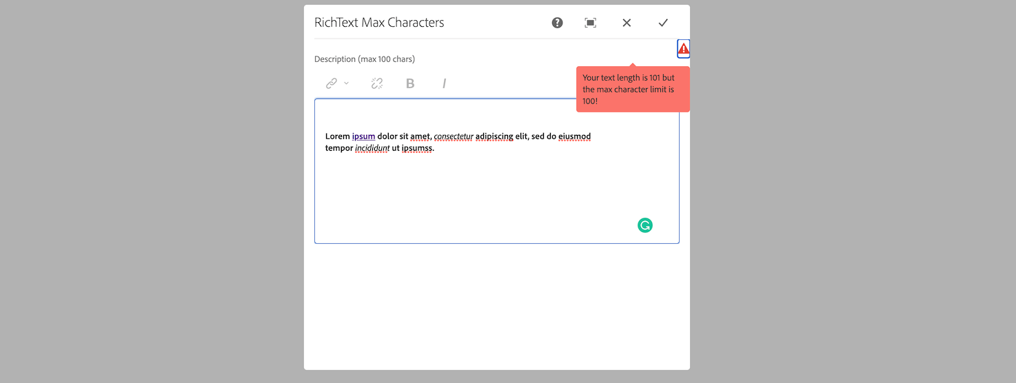 AEM RichText Max Characters Length Validation AEM Tutorials for Beginners