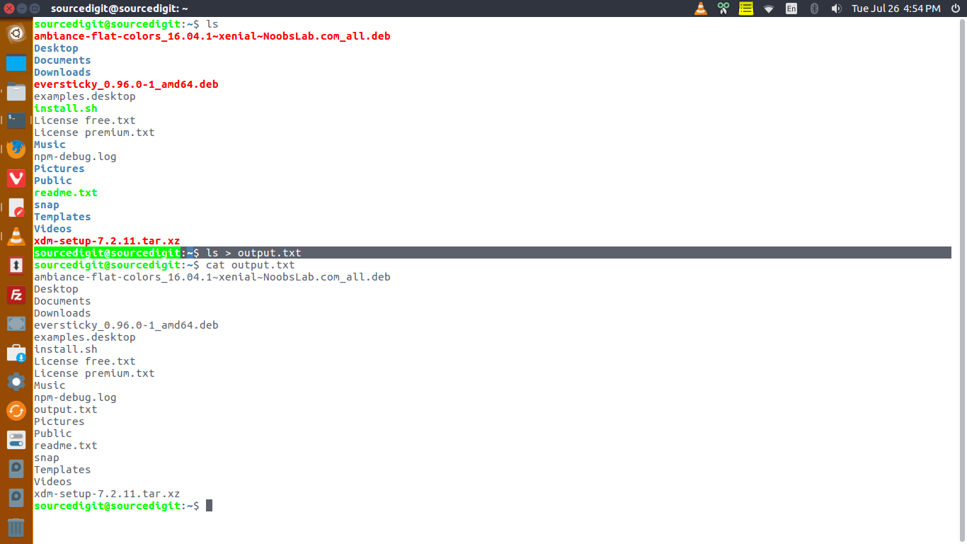 Save Terminal Output To File in Ubuntu Linux