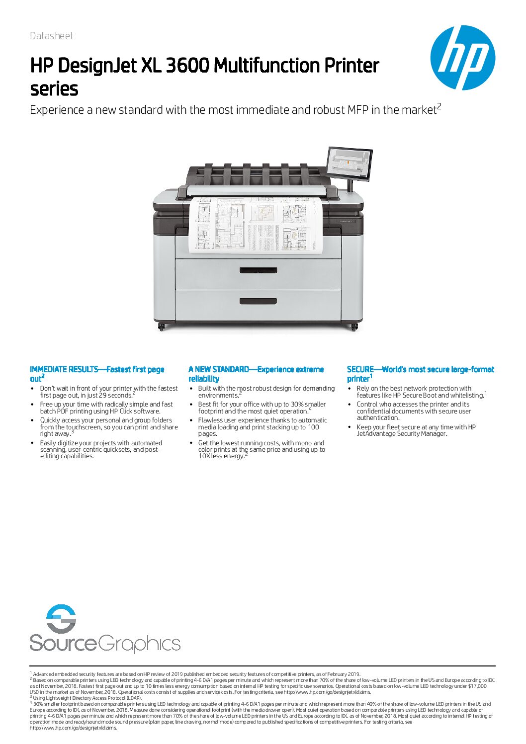 HP DesignJet XL 3600 Multifunction Printer Source Graphics